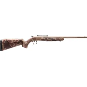 CVA Scout SS TD Single Shot Rifle 450 Bushmaster 22" Fluted Flat Dark Earth Threaded Barrel Flat Dark Earth Frame Duck Camo Field Stock