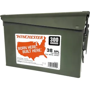 Winchester White Box USA 38 Special Ammo 130 Grain Full Metal Jacket Case of 600 (2 Cans of 300)