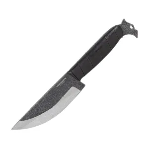 Condor Knives Classic Hunter Fixed Blade Knife 5" Drop Point 440C Natural Blade Leather Handle Black
