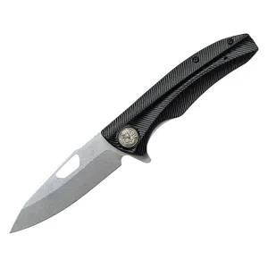 ASP Classic Folder Grooved Assisted Opening Pocket Knife 3.5" Drop Point AUS-8 Stonewashed Blade G-10 Handle Black