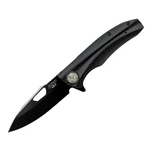 ASP Classic Folder Grooved Assisted Opening Pocket Knife 3.5" Drop Point AUS-8 Black PVD Blade G-10 Handle Black