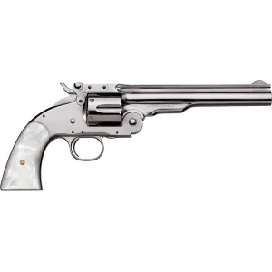 Uberti 1875 Top-Break 45 Colt (Long Colt) Revolver 7" Nickel Barrel 6 Round Pearl Grip