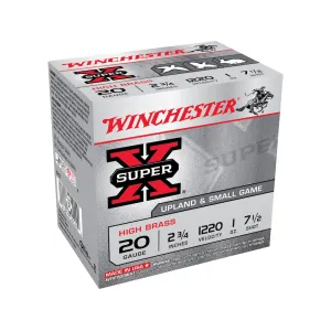 Winchester Super X High Brass 20 Gauge Ammo 2-3/4" #7-1/2 Lead Shot 1 oz Case of 250 (10 Boxes of 25)