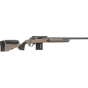 Savage Arms 110 RF Core Bolt Action Rifle 22 Long Rifle 20" Fluted Black Threaded Barrel Black Frame Coyote Tan Field Stock