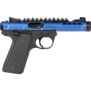 Ruger Mark IV 22/45 Lite 22 Long Pistol 4.4" Threaded Barrel 10+1 Round Blue Slide Black Grip Black Frame
