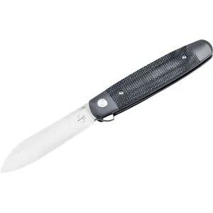 Boker Knives Modern Club Knife Pocket Knife 2.87" Drop Point Nitro-V Satin Blade Micarta Handle Black