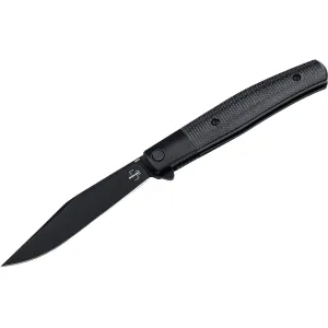 Boker Knives Modern Stockmann Pocket Knife 3.31" Drop Point Nitro-V Black Blade Micarta Handle Black