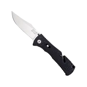SOG Trident Mini Assisted Opening Pocket Knife 3.15" Clip Point AUS-8 Steel Satin Blade GRN Handle Black