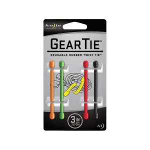Nite Ize Gear Tie 3" Multicolor 4PK