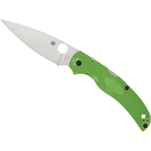 Spyderco Native Chief Lightweight Salt Pocket Knife 4.02" Fully Serrated Drop Point LC 200 N Satin Blade Fiberglass Reinforced Nylon (FRN) Handle Green