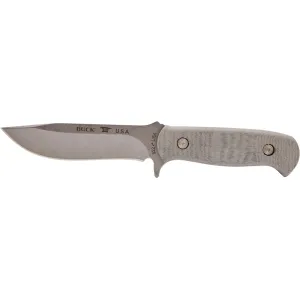 Buck Knives 822 Sentry Fixed Blade Knife 5" Clip Point 420HC Satin Blade Micarta Handle Gray