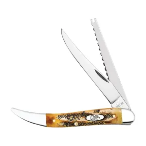Case Fishing Knife Pocket Knife 3.4" Clip Point Tru-Sharp Mirror Polished Blade 6.5 BoneStag Handle BoneStag