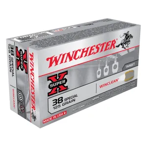 Winchester Super X WinClean 38 Special Ammo 125 Grain Jacketed Soft Point Box of 50