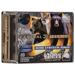 Federal Premium Syntech Solid Core 357 Magnum Ammo 180 Grain Federal TSJ Total Synthetic Jacket (TSJ) Box of 20