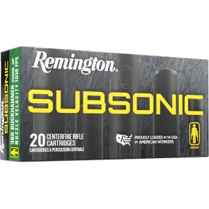 Remington Subsonic 360 Buckhammer Ammo 250 Grain Bonded Jacketed Hollow Point Box of 20