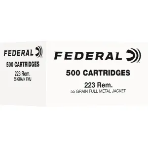 Federal Training 223 Remington Ammo 55 Grain Full Metal Jacket Box of 500