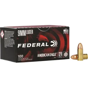 Federal Champion 9mm Luger Ammo 124 Grain Full Metal Jacket Case of 500 (5 Boxes of 100)