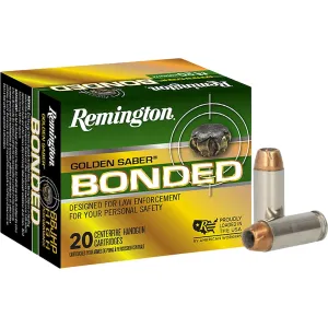 Remington Golden Saber Bonded 10mm Auto Ammo 180 Grain Bonded Jacketed Hollow Point Box of 20