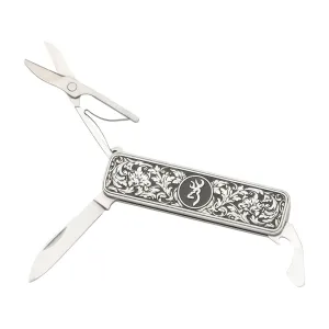 Browning Morgan Pocket Knife 1.75" Drop Point Sandvik 14C28N Satin Blade Stainless Steel Handle Black