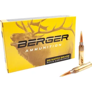 Berger Match Grade 7mm PRC Ammo 195 Grain Elite Hunter Jacketed Hollow Point Box of 20