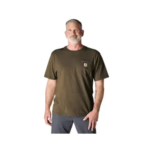 Carhartt Men's K87 Loose Fit Heavyweight Short Sleeve Crew Neck T Shirt Burnished Logs Heather Medium