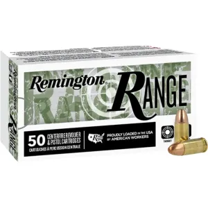 Remington Range 9mm Luger Ammo 115 Grain Full Metal Jacket Case of 1000 (20 Boxes of 50)