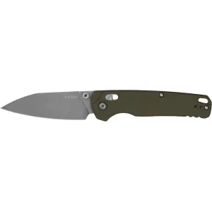 Kershaw Bel Air XL Pocket Knife 3.4" Reverse Tanto CPM-3V Stonewashed Blade Aluminum Handle Olive Drab