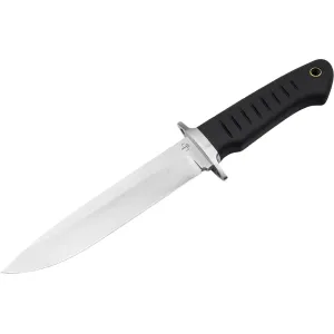 Boker Knives Sledgedog Fixed Blade Knife 6.69" Drop Point D2 Satin Blade TPR Overmold Handle Black