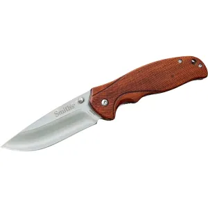 Smith's Adaha Pocket Knife 3.43" Drop Point 420 Satin Blade Wood Handle Natural