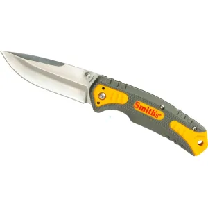 Smith's Pack Pal Pocket Knife 3.5" Drop Point 420 Satin Blade Polymer Handle Gray/Yellow