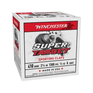 Winchester Super Target Sporting Clays 410 Ammo 2-1/2" #8 Lead Shot 1/2 oz Box of 25