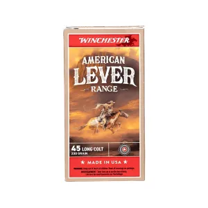 Winchester American Lever 45 Colt (Long Colt) Ammo 250 Grain Flat Nose Case of 500 (10 Boxes of 50)