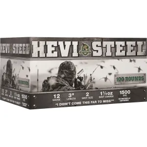 Hevi-Shot Hevi-Steel 12 Gauge Ammo 3" #2 Steel Shot 1-1/4 oz Case of 200 (2 Boxes of 100)