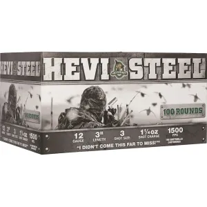 Hevi-Shot Hevi-Steel 12 Gauge Ammo 3" #3 Steel Shot 1-1/4 oz Box of 100
