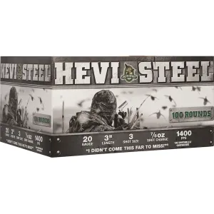 Hevi-Shot Hevi-Steel 20 Gauge Ammo 3" #3 Steel Shot 7/8 oz Box of 100