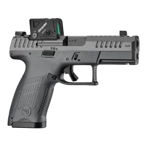CZ P-10 C Ported 9mm Luger Pistol 4" Barrel 15+1 Round Black Slide Gray Grip Black Frame Aimpoint COA