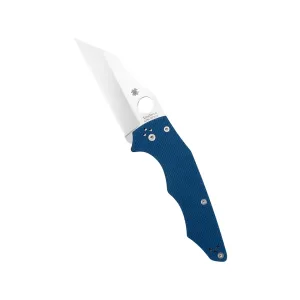 Spyderco YoJumbo  Pocket Knife 3.98" Wharncliffe CPM-SPY27 Satin Blade G-10 Handle Blue