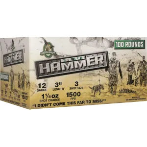 Hevi-Shot Hevi-Hammer 12 Gauge Ammo 3" #3 Steel and Bismuth Shot 1-1/4 oz Case of 200 (2 Boxes of 100)