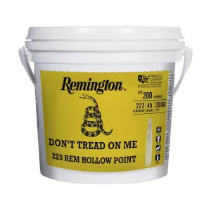 Remington UMC Don't Tread On Me 223 Remington Ammo 45 Grain Jacketed Hollow Point Bucket of 200 Bulk