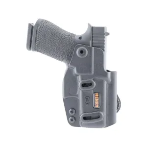 Henry Holsters Scarab Hook & Loop Holster Ambidextrous Glock 43  Boltaron Black