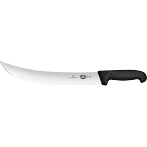 Victorinox Swiss Army Fibrox Cimeter Fixed Blade Knife 12" Straightback Stainless Steel Satin Blade TPE Handle Black