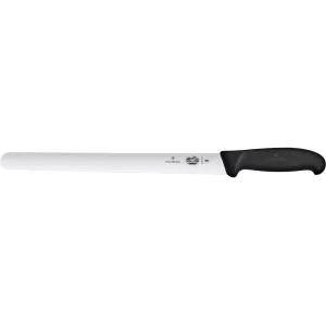 Victorinox Swiss Army Fibrox Slicing Kitchen Knife 12" Straightback Stainless Steel Satin Blade TPE Handle Black