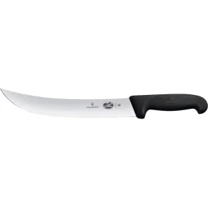 Victorinox Swiss Army Fibrox Cimeter Fixed Blade Knife 10" Straightback Stainless Steel Satin Blade TPE Handle Black