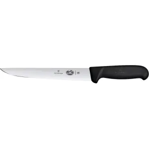 Victorinox Swiss Army Fibrox Carving Kitchen Knife 8" Drop Point Stainless Steel Satin Blade TPE Handle Black
