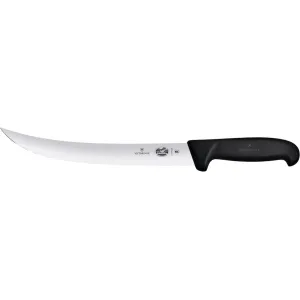 Victorinox Swiss Army Fibrox Breaking Fixed Blade Knife 10" Straightback Stainless Steel Satin Blade TPE Handle Black