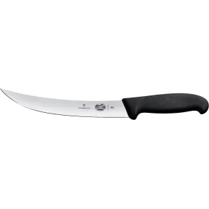 Victorinox Swiss Army Fibrox Breaking Fixed Blade Knife 8" Straightback Stainless Steel Satin Blade TPE Handle Black