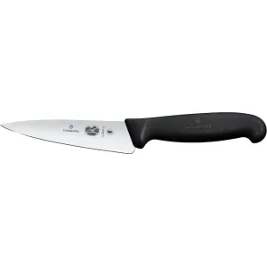 Victorinox Swiss Army Fibrox Chef's Kitchen Knife 5" Straightback Stainless Steel Satin Blade TPE Handle Black