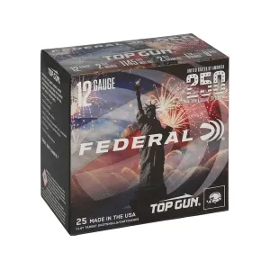 Federal Premium Top Gun USA 250th Edition 12 Gauge Ammo 2-3/4" #8 Lead Shot 1-1/8 oz Case of 250 (10 Boxes of 25)