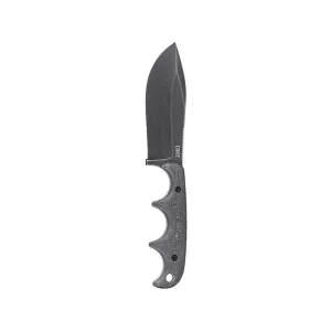CRKT Minimalist Nessmuk Fixed Blade Knife 2.98" Nessmuk Sandvik 12C27 Black Stonewash Blade Stabilized Wood Handle Black