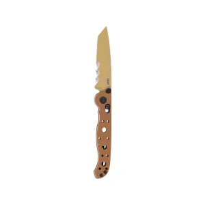 CRKT M16-10XD Pocket Knife 3.03" Partially Serrated Tanto Point 8Cr14MoV Titanium Nitride Blade Glass Reinforced Nylon (GRN) Handle Desert Tan